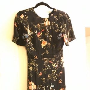 H&M black floral long dress
